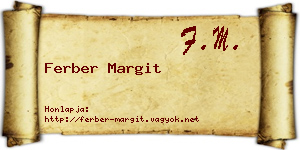 Ferber Margit névjegykártya